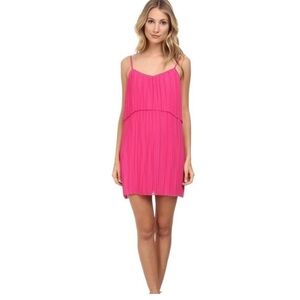 NWT BCBG BCBGeneration Pleated Chiffon Popover Slip Dress Pink, Medium